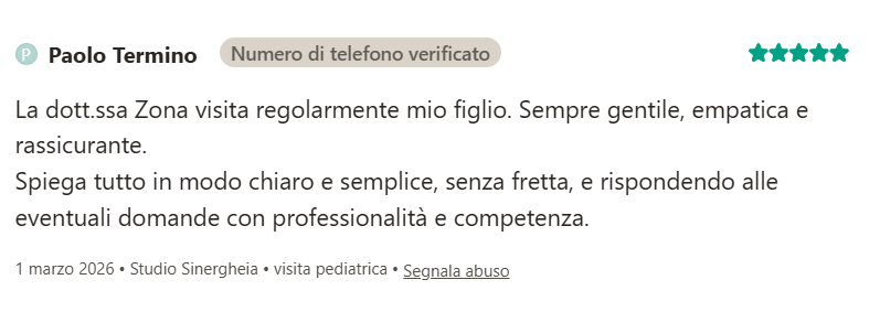 Recensione da Mio Dottore Margherita Zona marzo 2026